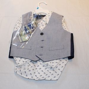 Nautica shirt/vest/tie NWOT 24M